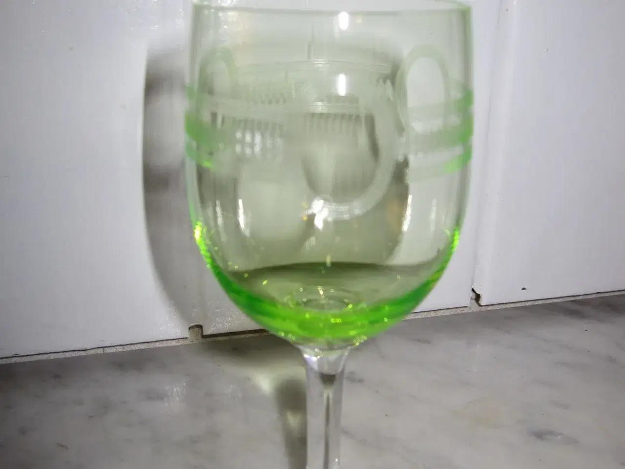 Billede 1 - Grøn hvidvinsglas ,  navn????