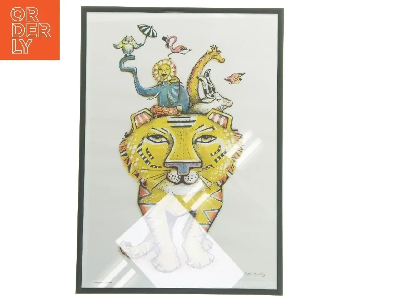 Billede 1 - Indrammet dyremotiv (str. 43x30,5 cm)