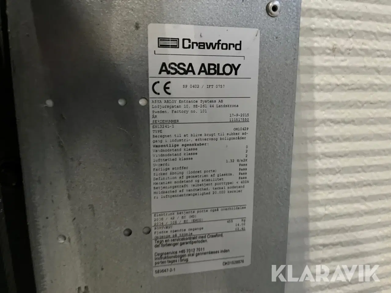Billede 5 - Automatisk port Crawford CH1042P