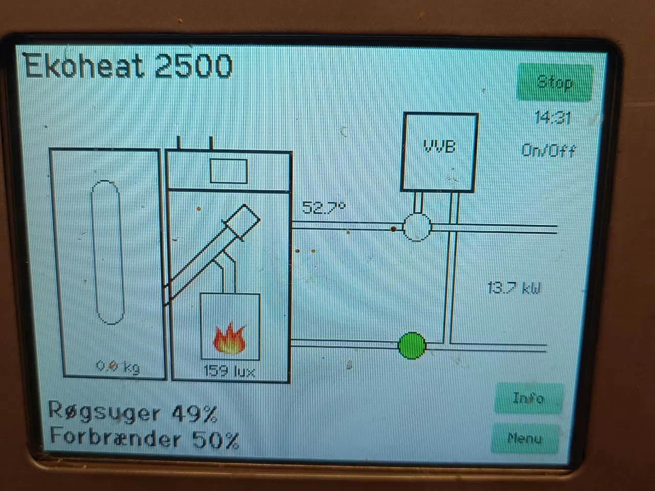 Billede 2 - 43KW selvrensende Ekoheat pillefyr