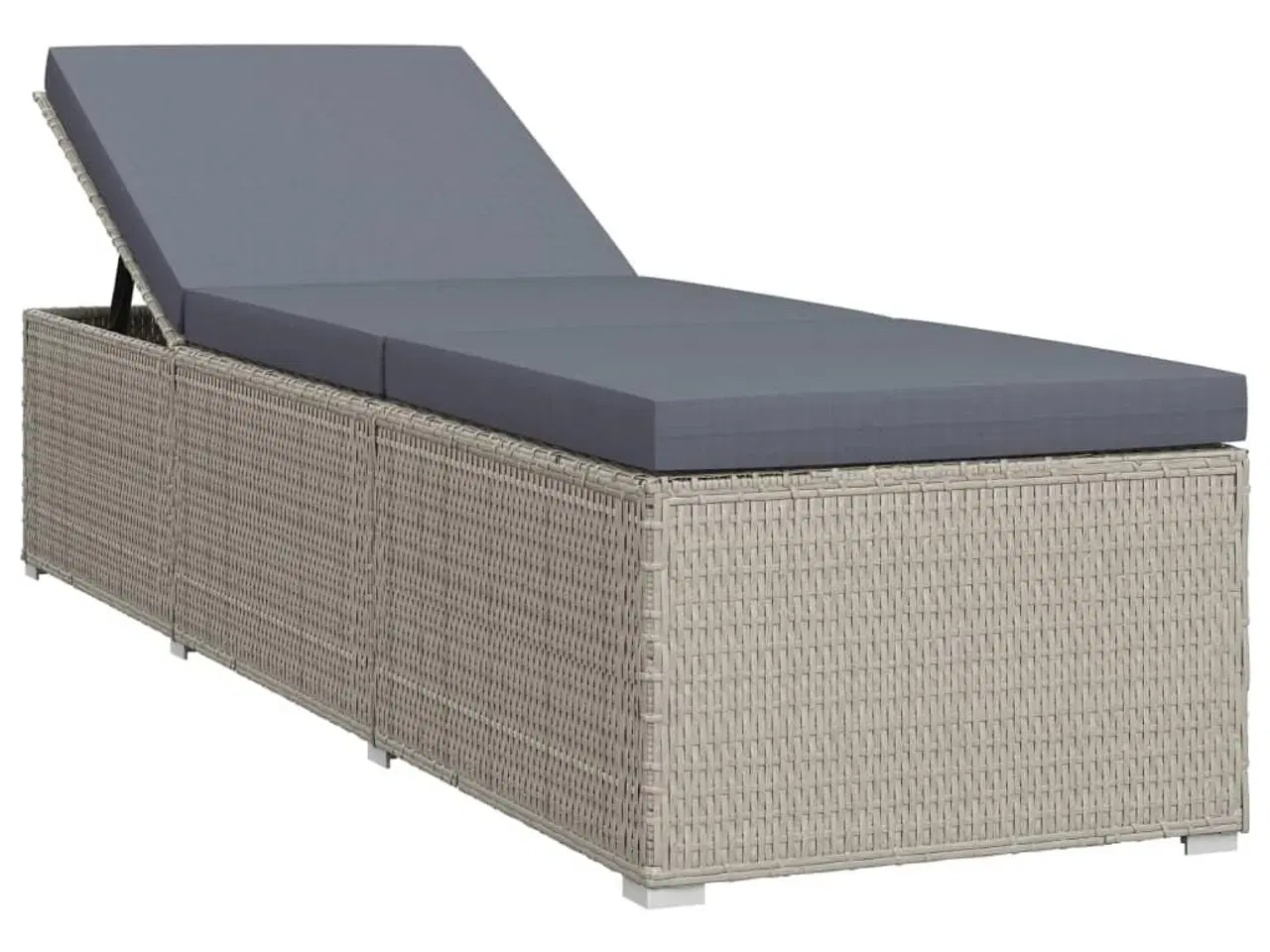 Billede 2 - Liggestol med hynde polyrattan grå