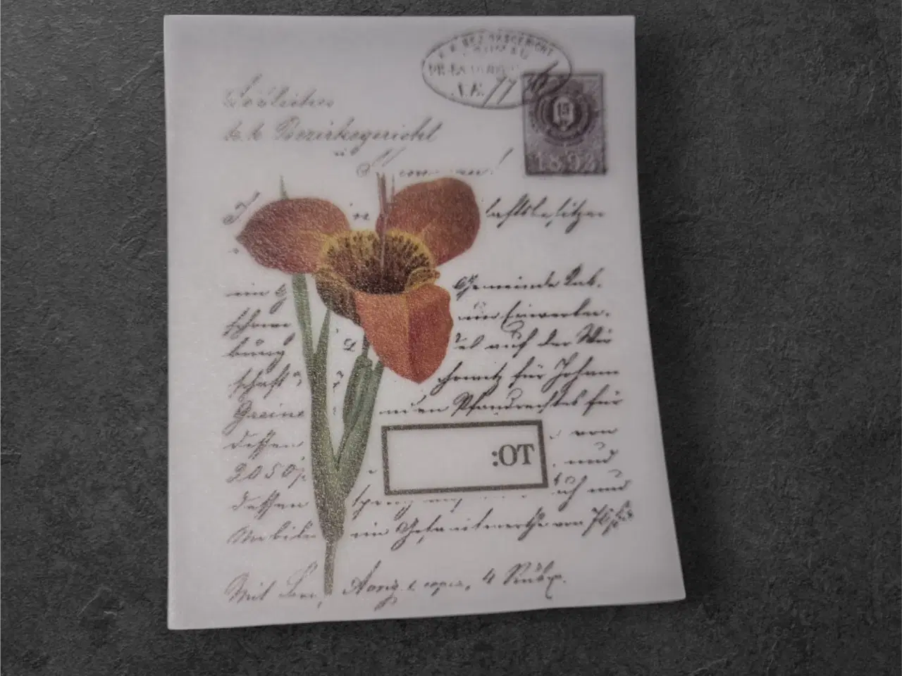 Billede 1 - Vintage papirark med charmerende blomsterdesign Ti