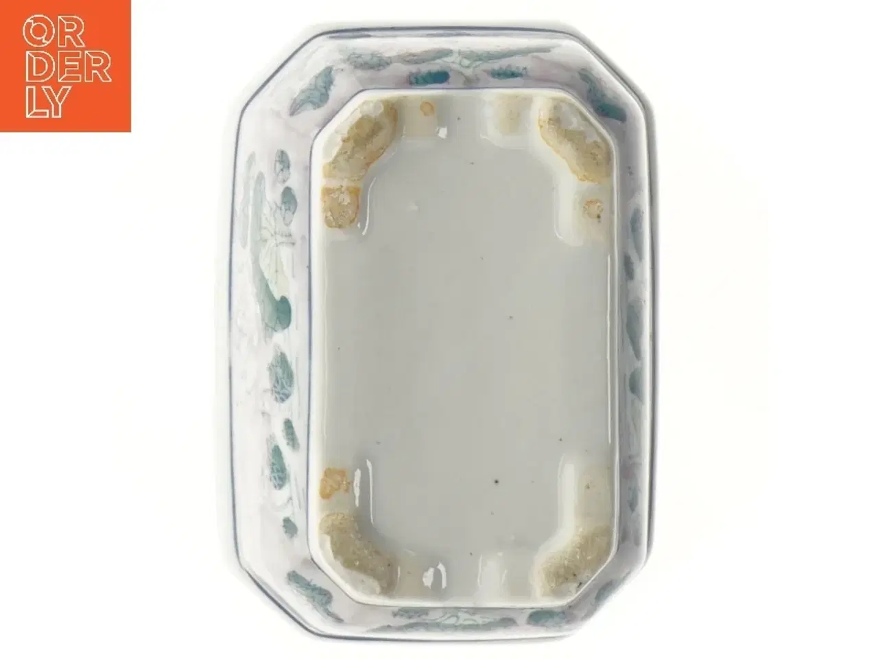 Billede 2 - Rektangulært keramikpotte med blomsterdesign (str. 7,5x17,5x12 cm)