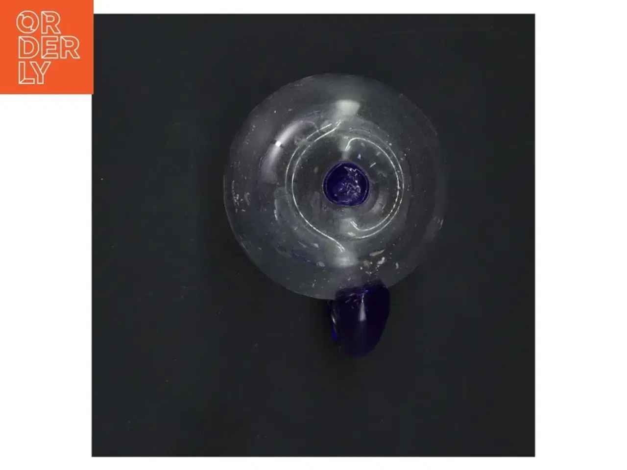 Billede 4 - To glas kander med blå kant fra Guidlum (str. 11 cm. og 8 cm)