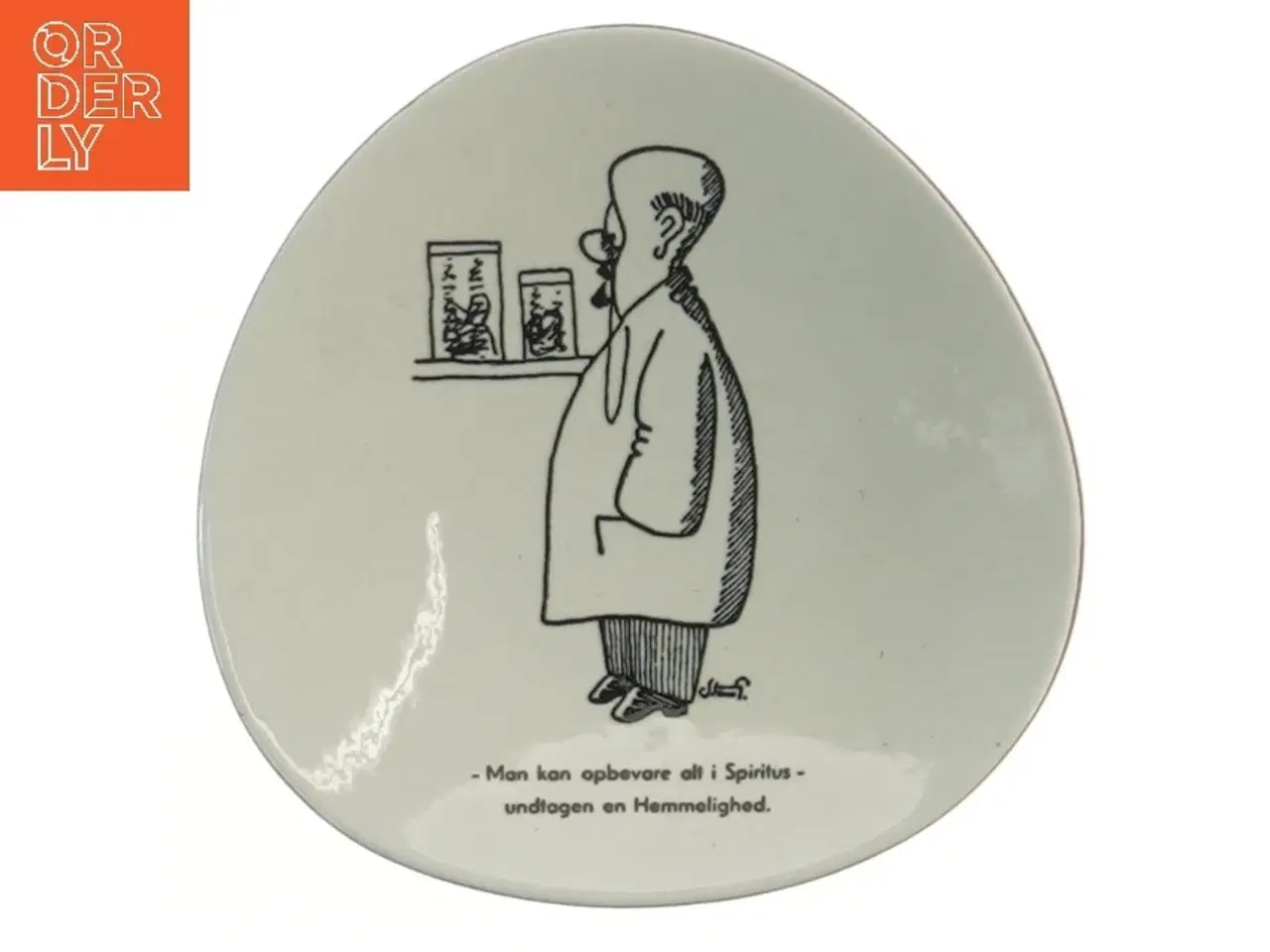 Billede 1 - Storm p. Keramikplatte med tegneseriemotiv fra Knabstrup, storm p (str. Ø 16 cm)