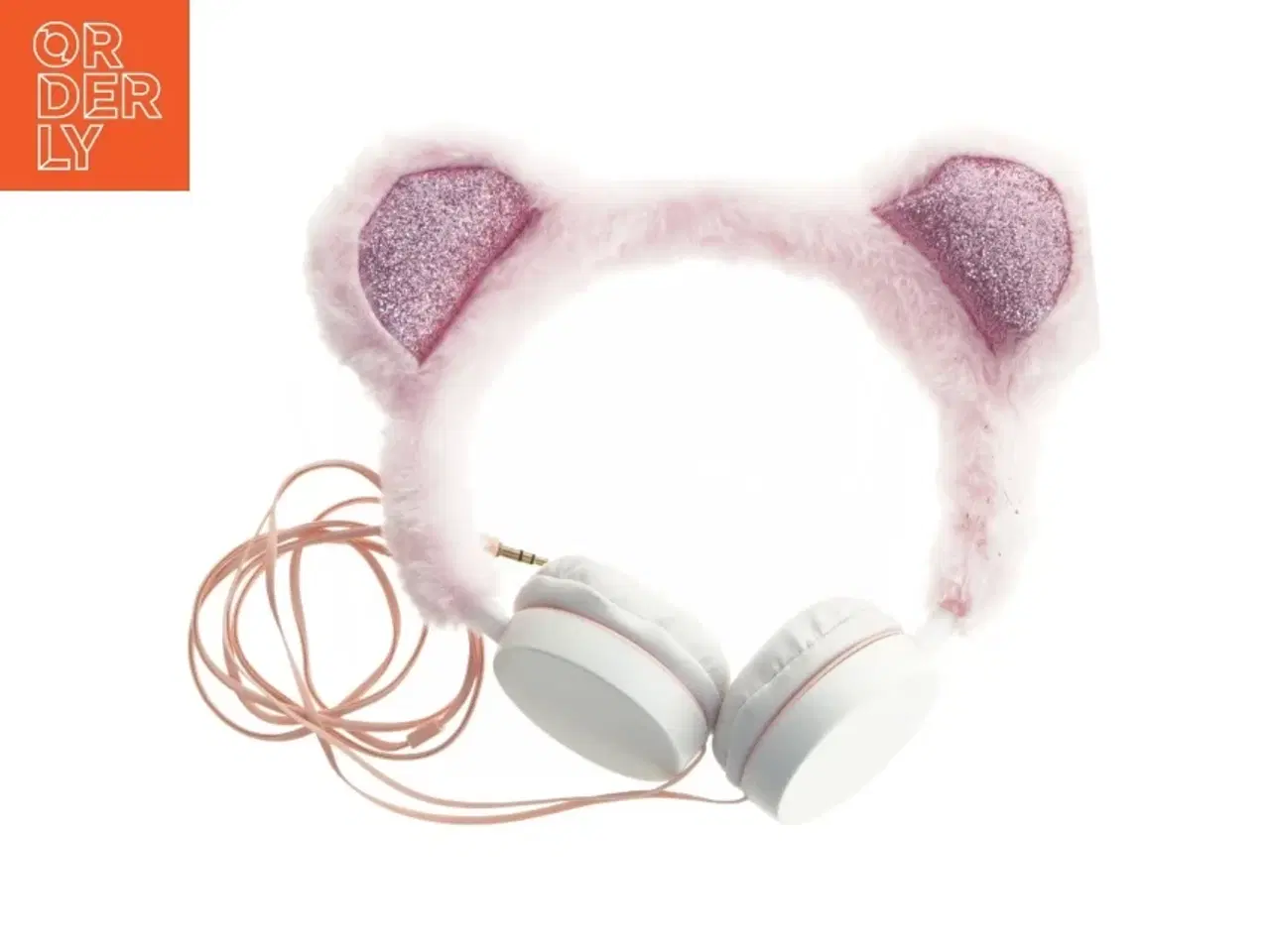 Billede 1 - Plys hovedtelefoner med katteører (str. Ø 17 cm)