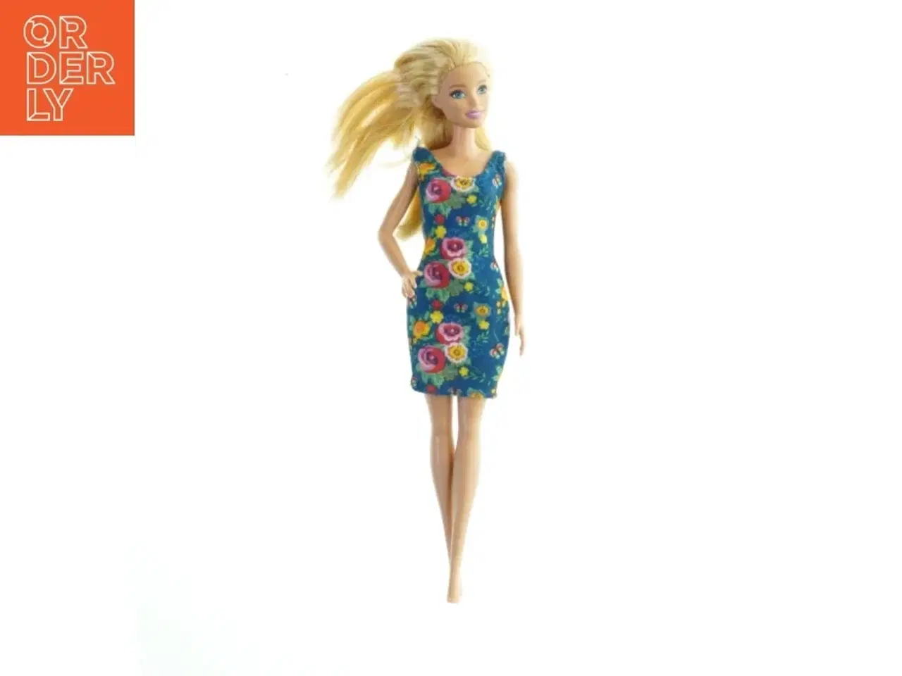 Billede 1 - Dukke iført blomstret kjole fra Barbie (str. 31 cm)
