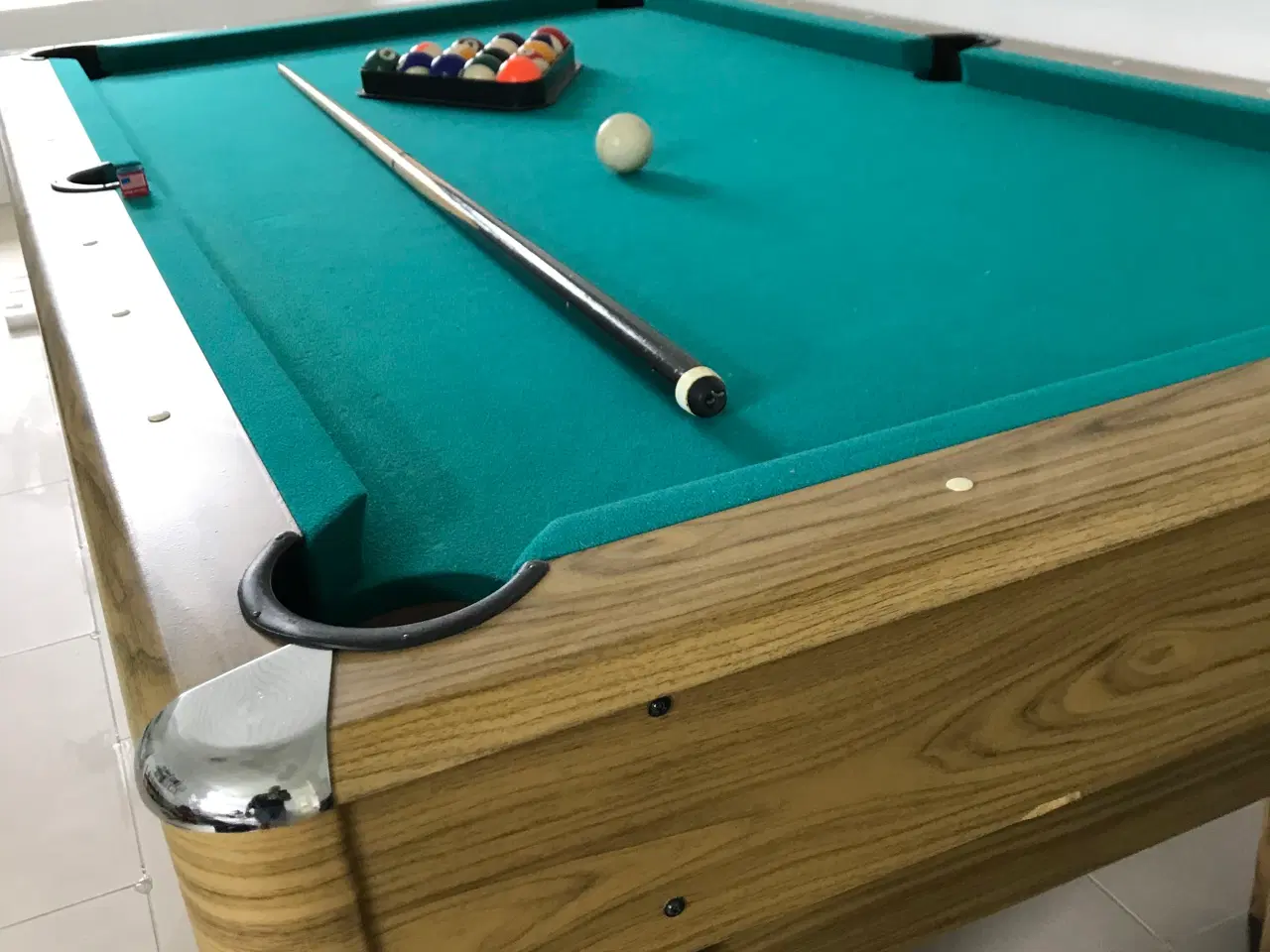 Billede 4 - Poolbord 190 • 80 incl tilbehør dug fin.