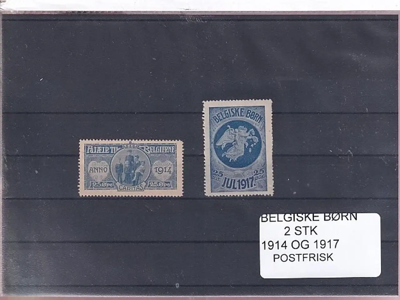Billede 1 - Belgiske Børn - 1914 - 1917 - Velgørenhed - 2 Stk. - Postfrisk