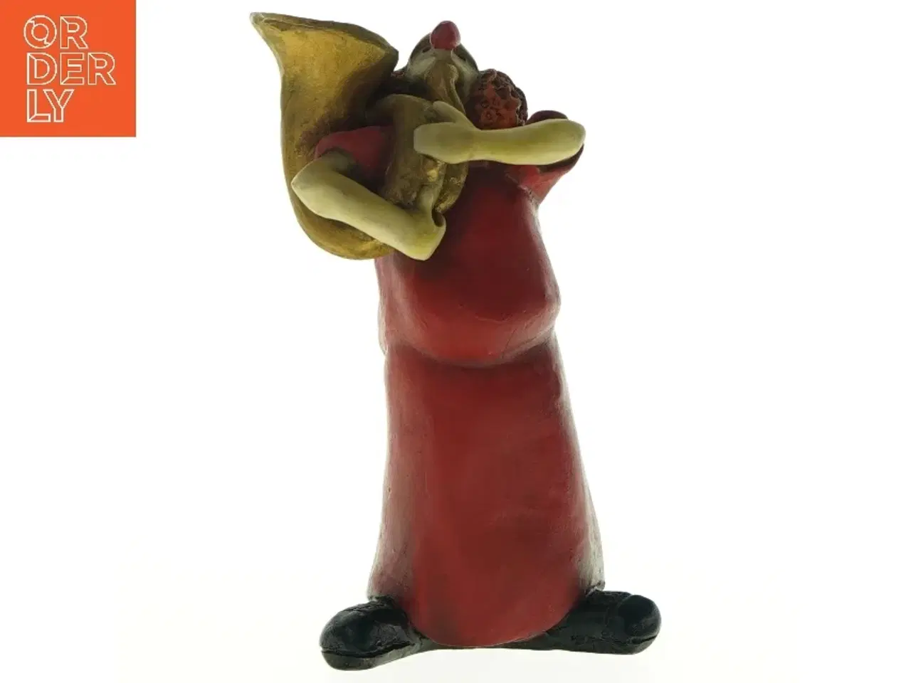 Billede 1 - Lerfigur af klovn med trompet (str. 17 cm)