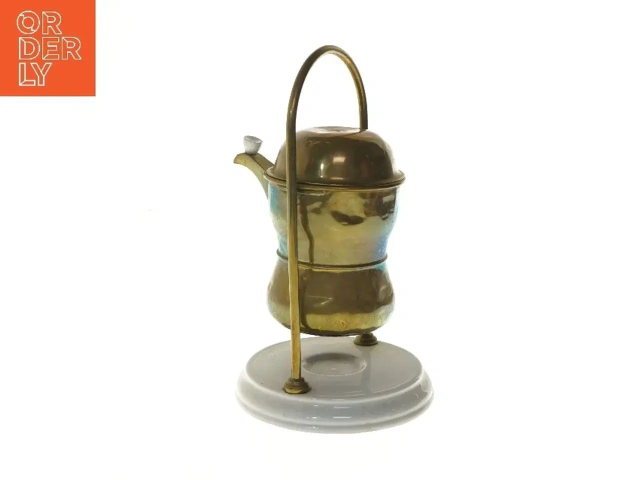 Billede 5 - Antik kaffekande med holder (str. 36 cm)