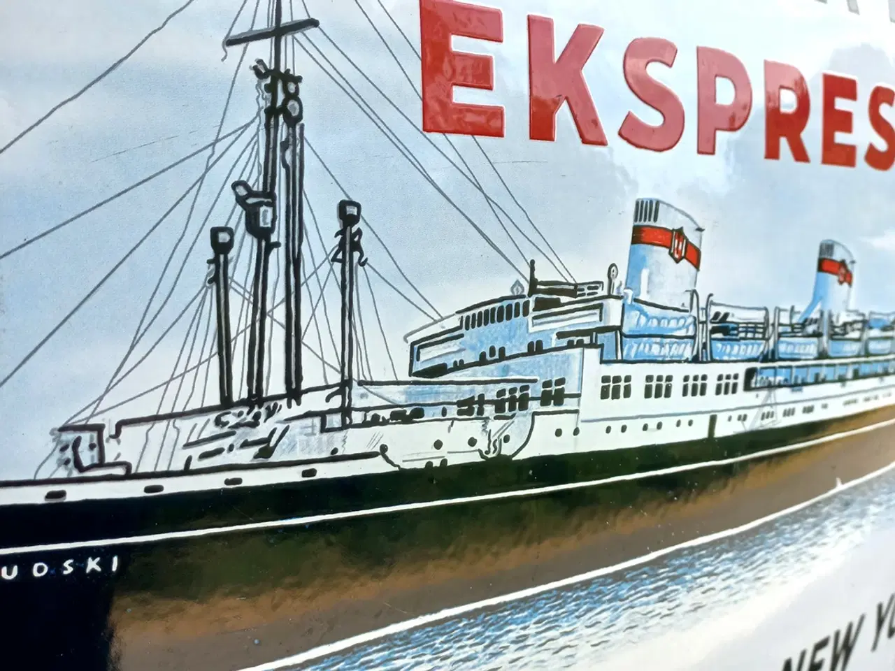 Billede 5 - Stort retro emaljeskilt Gdynia-Amerika Linien