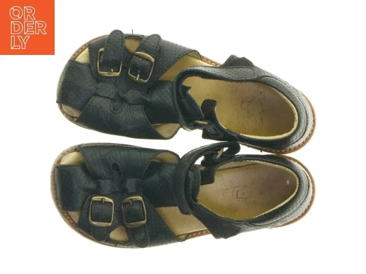 Billede 5 - Børnesandaler i sort læder (str. Længde. 23 cm)