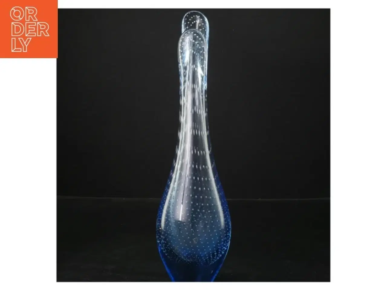 Billede 1 - Blå glas vase (str. 29 cm)