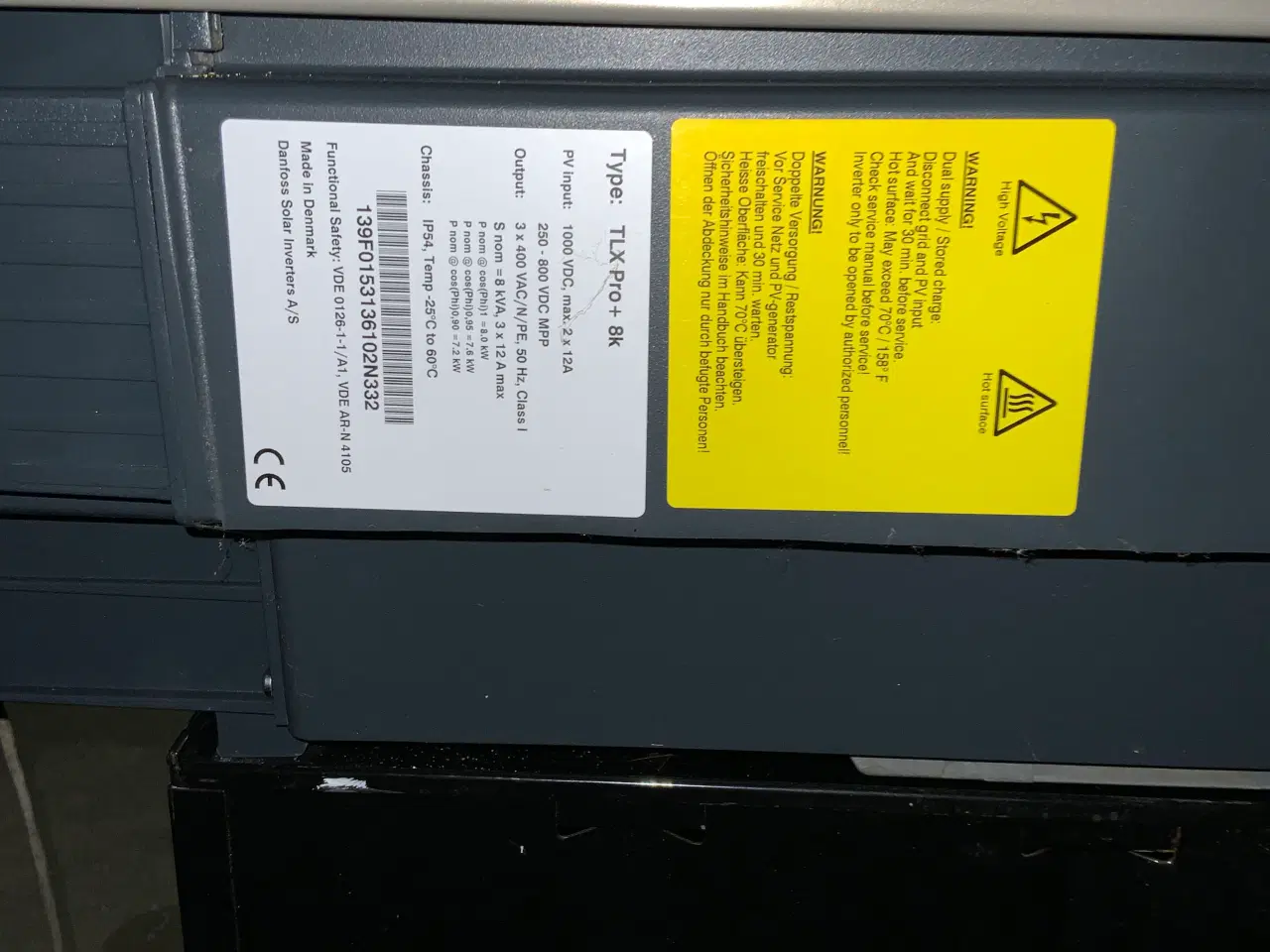 Billede 3 - Danfoss TLX pro+ 8kw Inverter med SolarLog 1000+