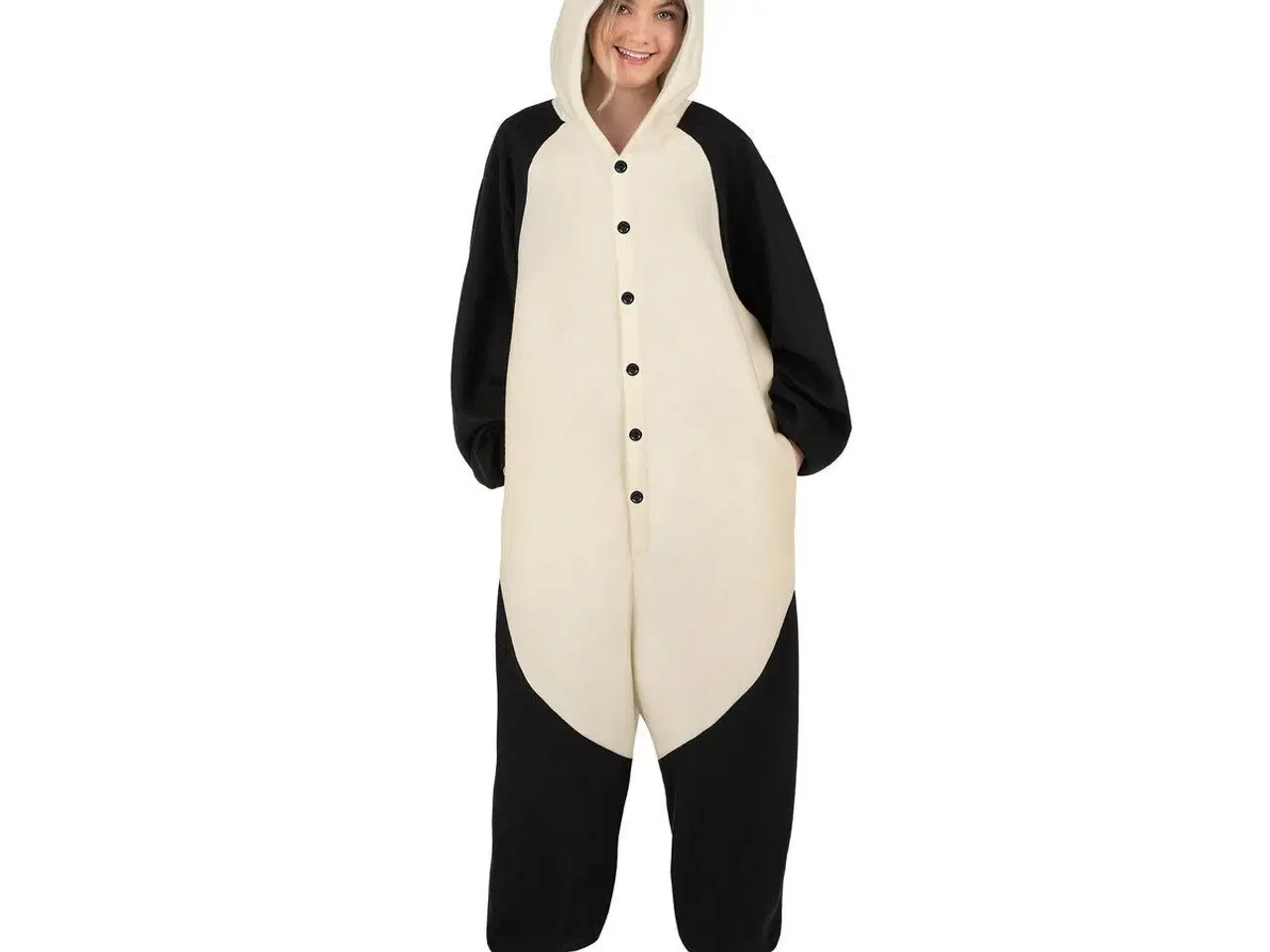 Billede 5 - Panda kostume til voksne - jumpsuit med hale (XS/S/M)
