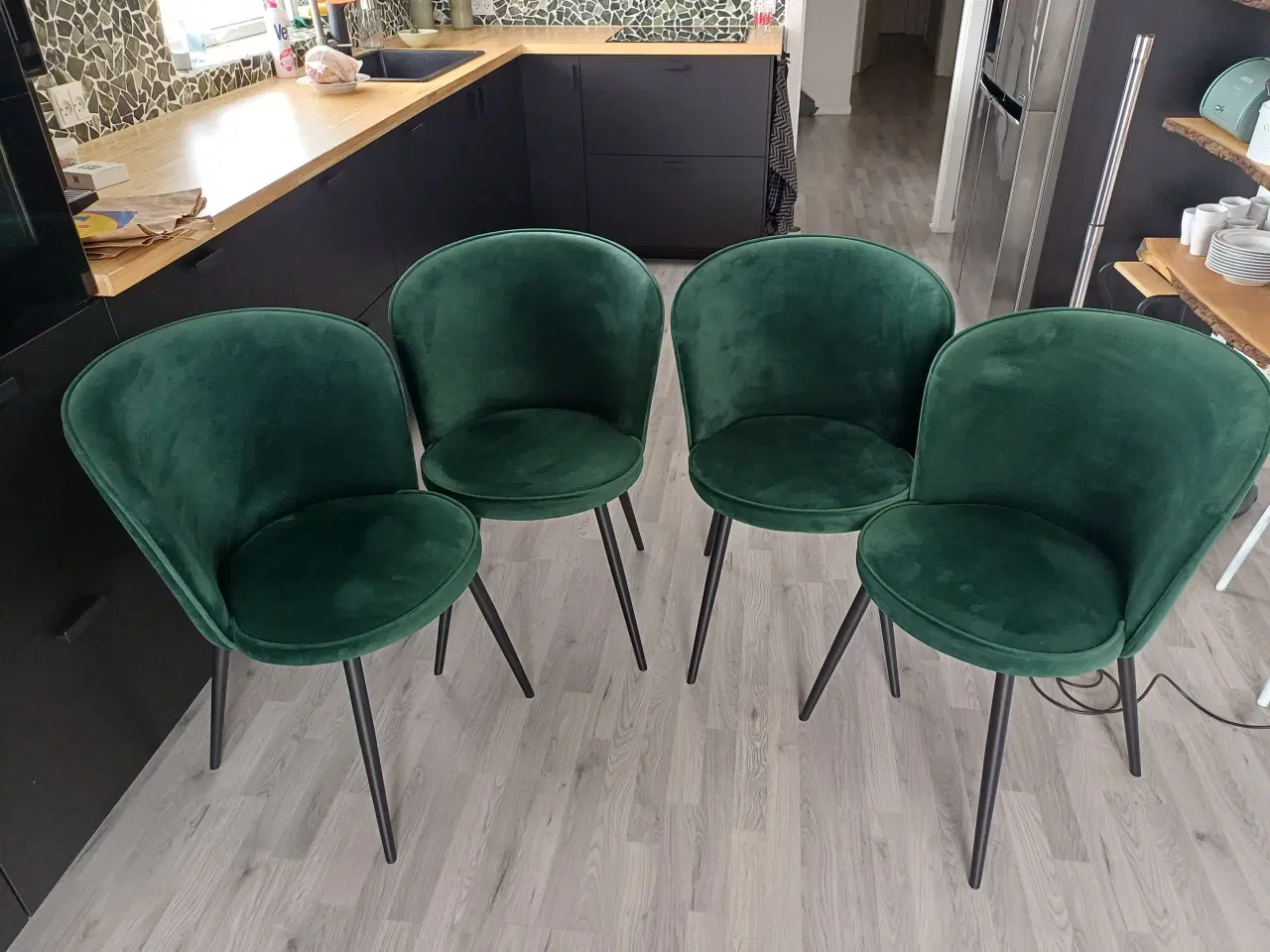 Billede 2 - 4 grønne spisebordsstole 