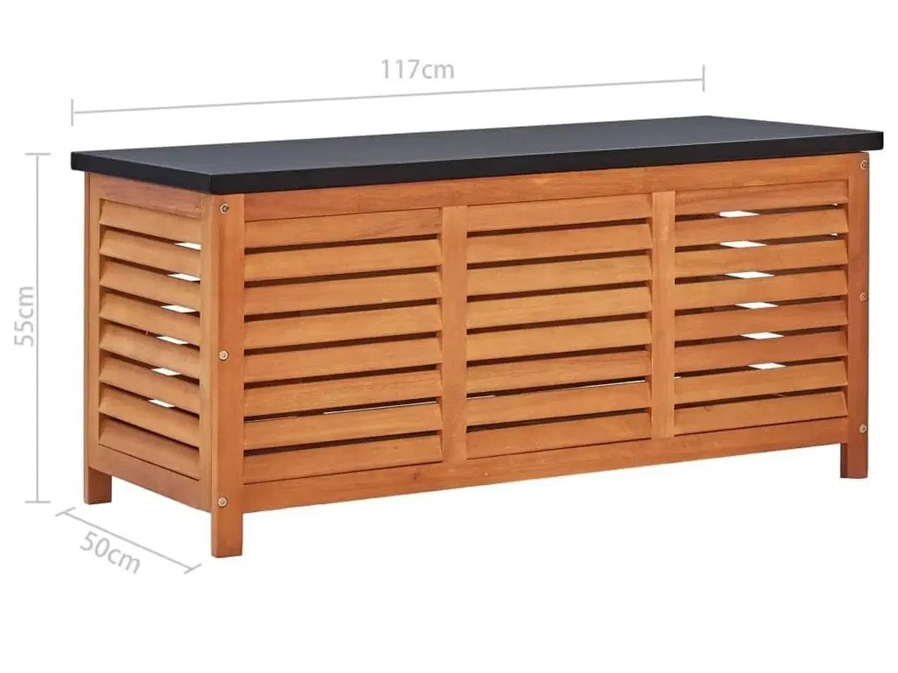 Billede 8 - Opbevaringskasse til haven 117x50x55 cm massivt eukalyptustræ