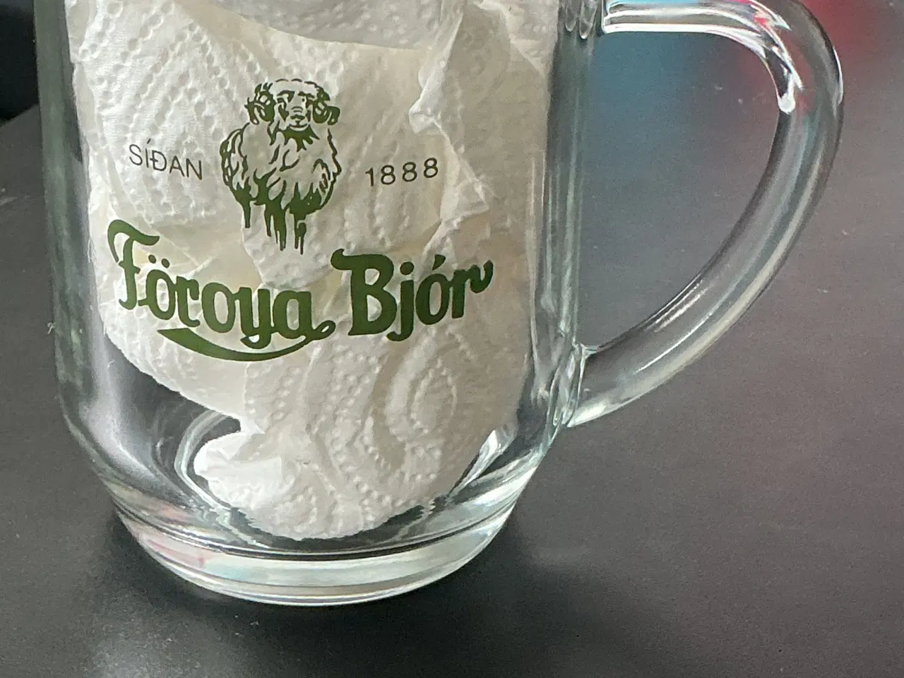 Billede 7 - Vintage Föroya Bjór ølglas 100 kr. 
