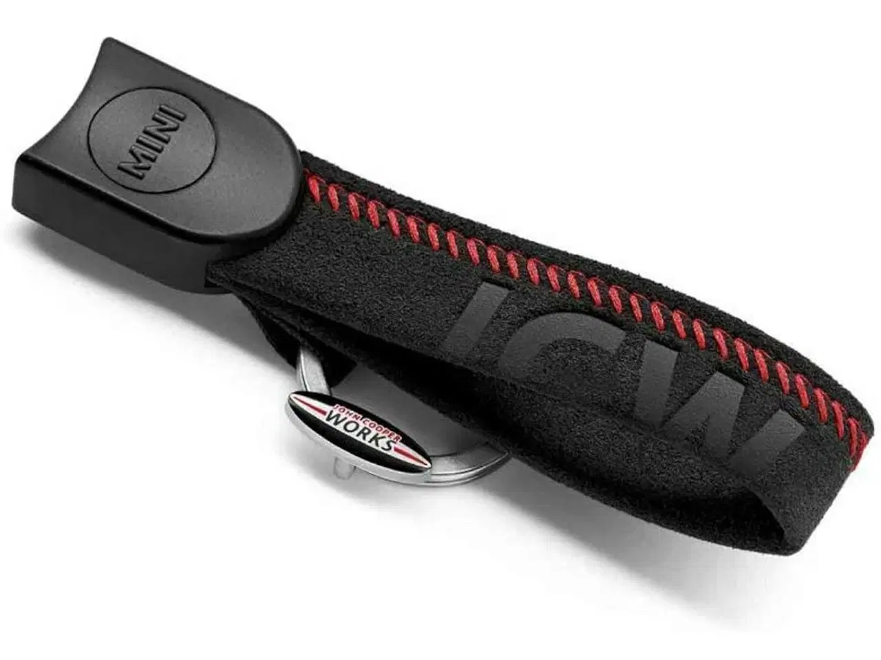 Billede 2 - Mini nøglering til bilnøgle sort med rød syning