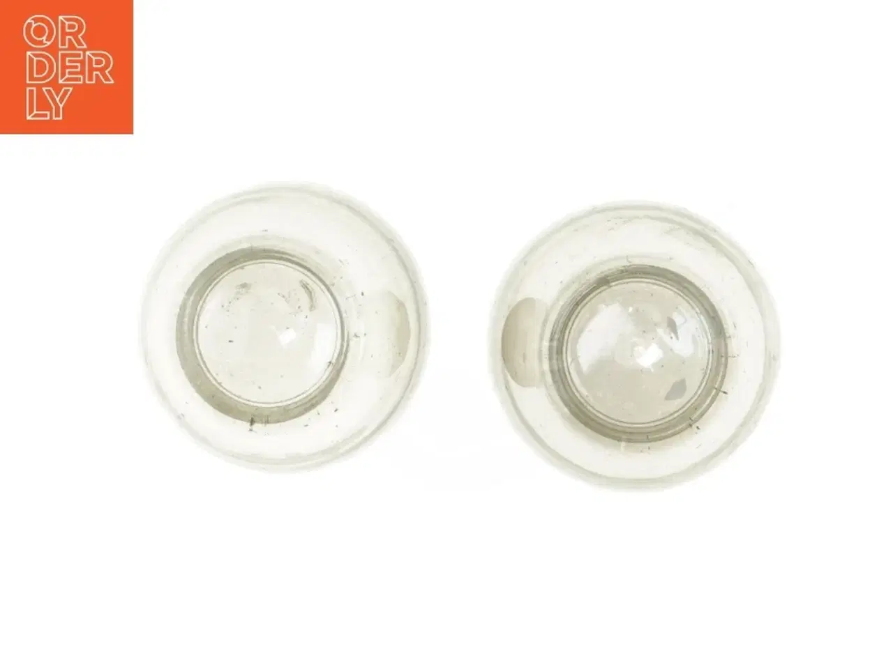 Billede 3 - Sæt med to glas/skjulere (str. Ø. 9,5 cm. længde. 8,5 cm)