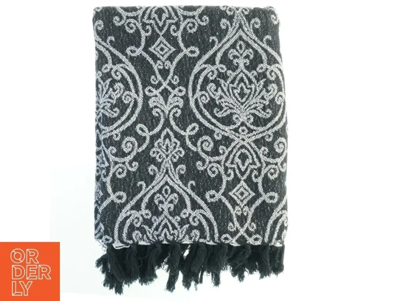 Billede 1 - Mønstret tæppe med frynser (str. 160 x. 125 cm)