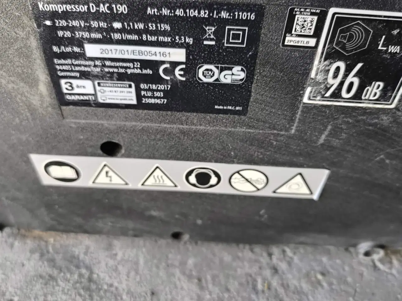 Billede 4 - Duro D-AC 190 kompressor med manometer og tilbehør