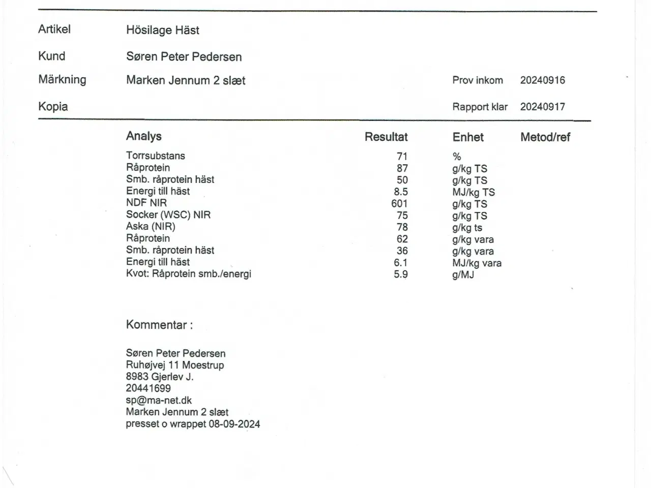 Billede 4 - Morten Koch wrap 2024 2 slæt med analyse