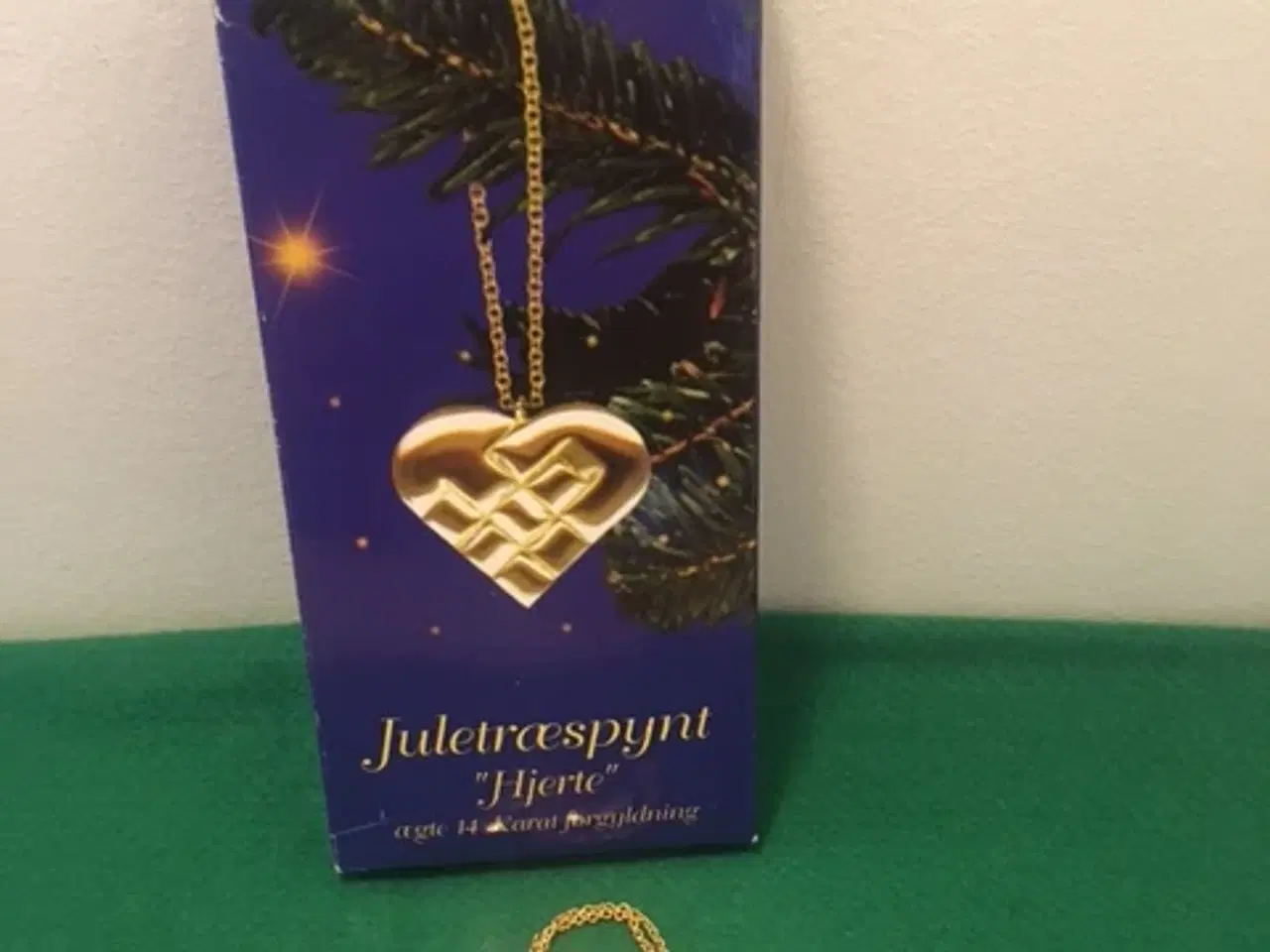 Billede 1 - Juletræspynt hjerte 14 karat forgyldning