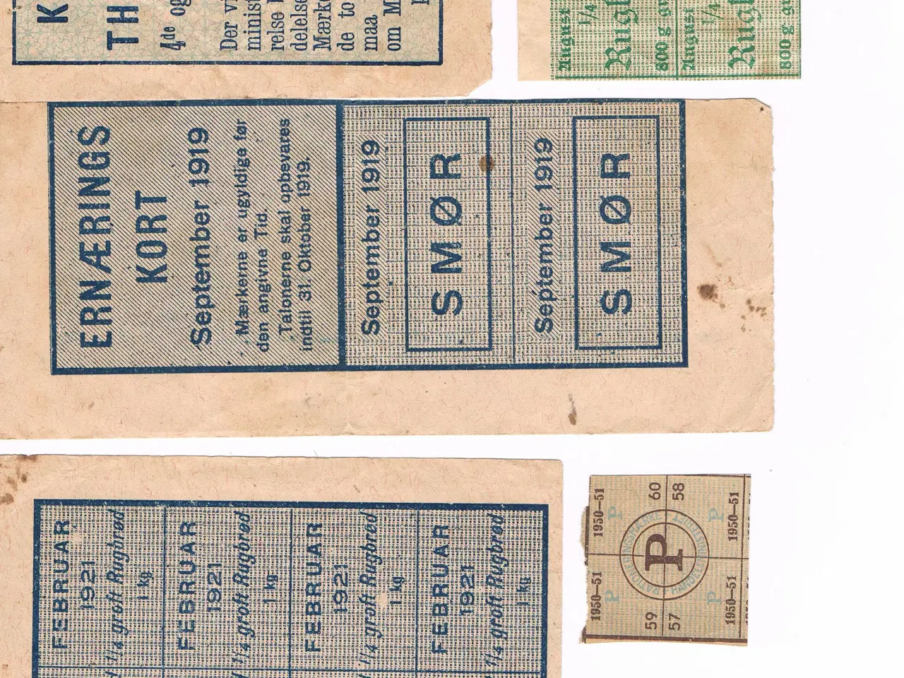 Billede 1 - Rationeringsmærker fra 1. verdenskrig