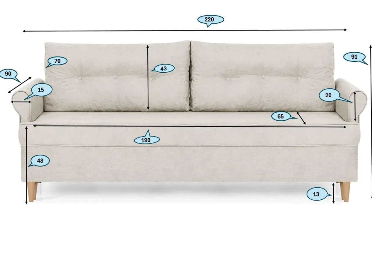 Billede 9 - 3-per. sofa med sovefunktion ELITEN