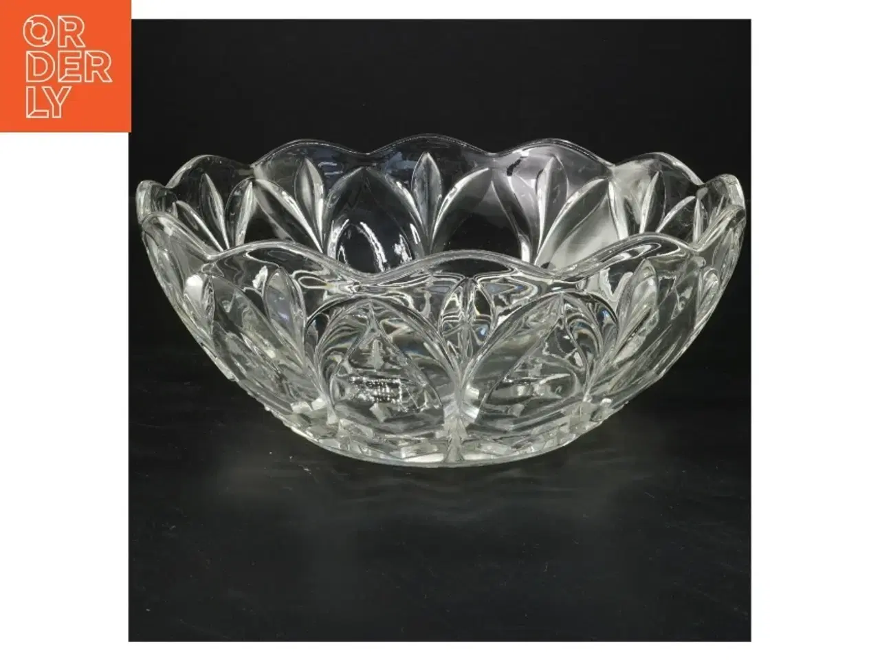 Billede 1 - Glasdekoreret skål (str. Ø 24x9 cm)