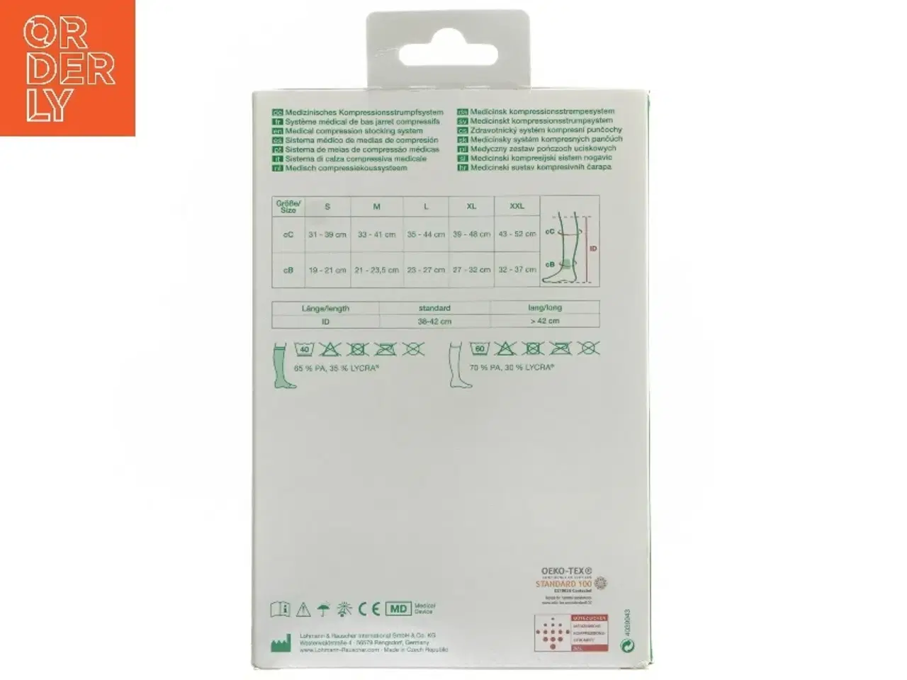 Billede 4 - Medicinsk kompressionsstrømpesystem fra Oeko-tex (str. s, cm)