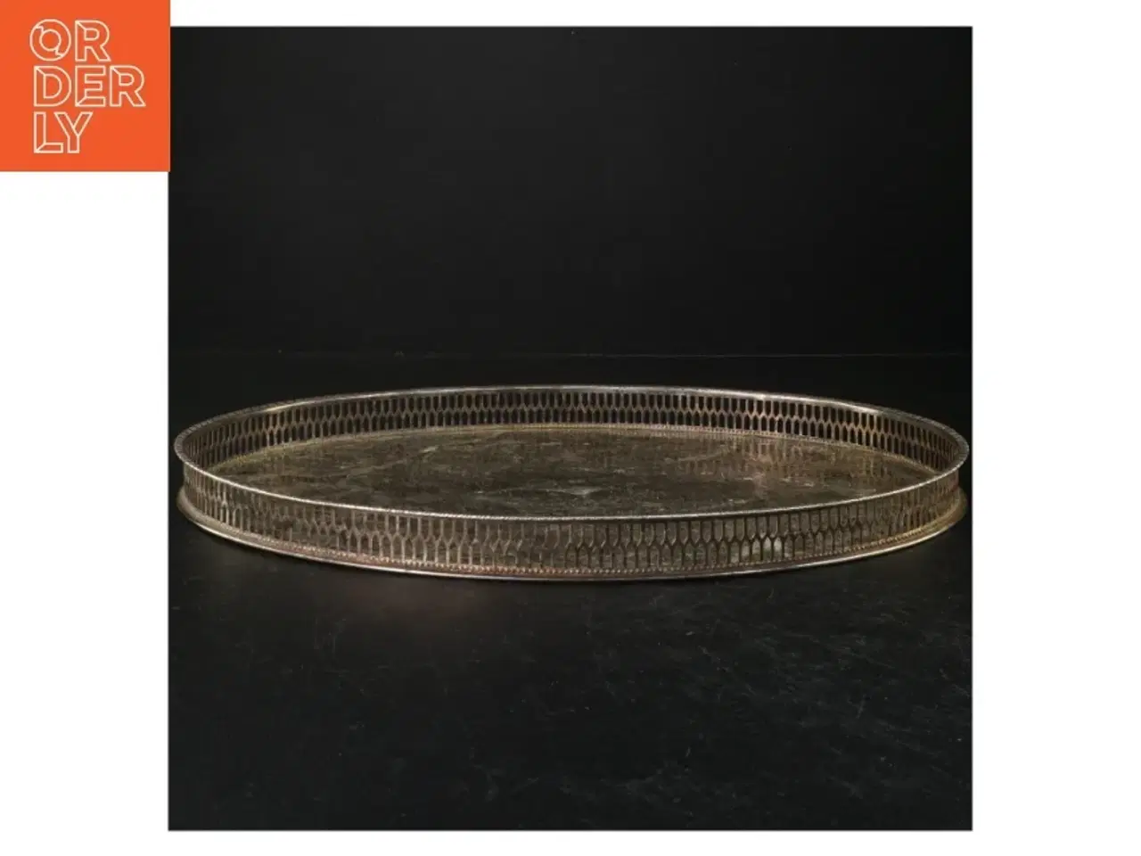 Billede 1 - Oval sølvplet bakke(str. 40x26 cm)