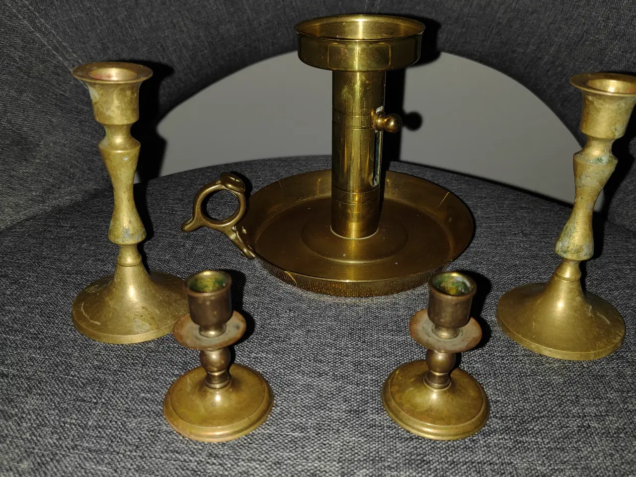 Billede 3 - 5 messing lysestager