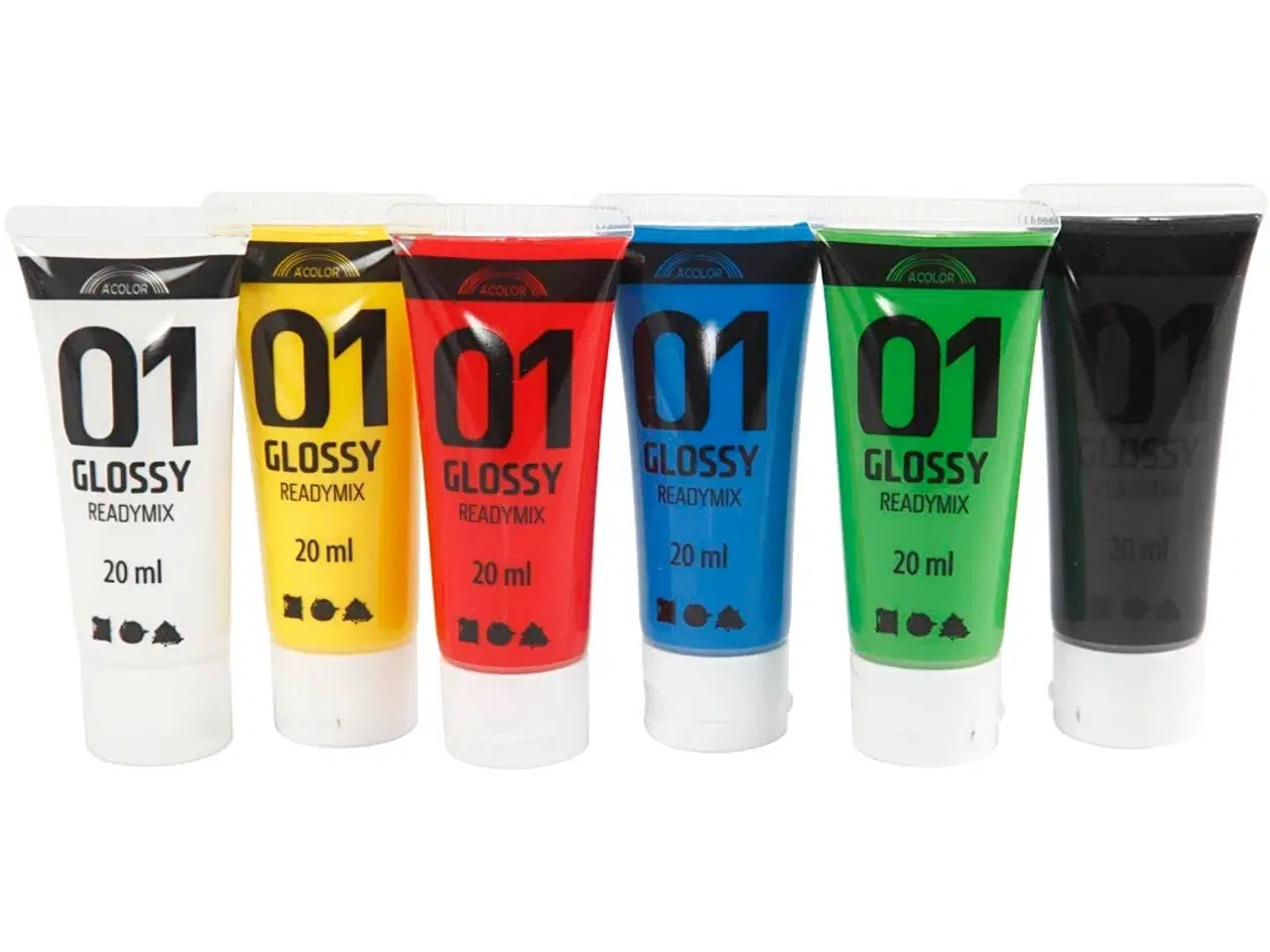 Billede 1 - Akrylmaling Blank - 6 Standardfarver, 120 ml