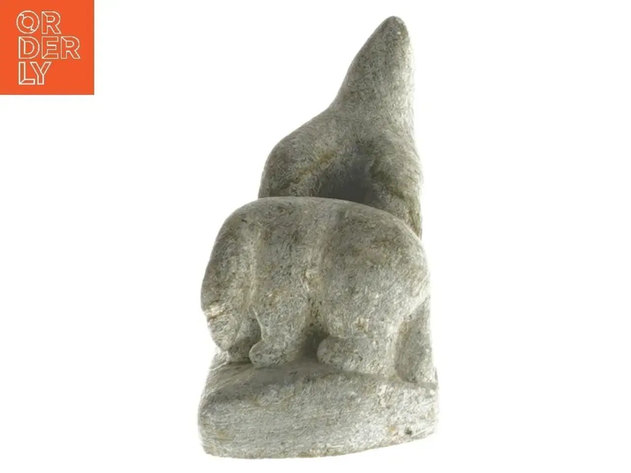 Billede 2 - Grønlandsk fedtstensfigur - Isbjørnemotiv (str. 9x5x8,5 cm)