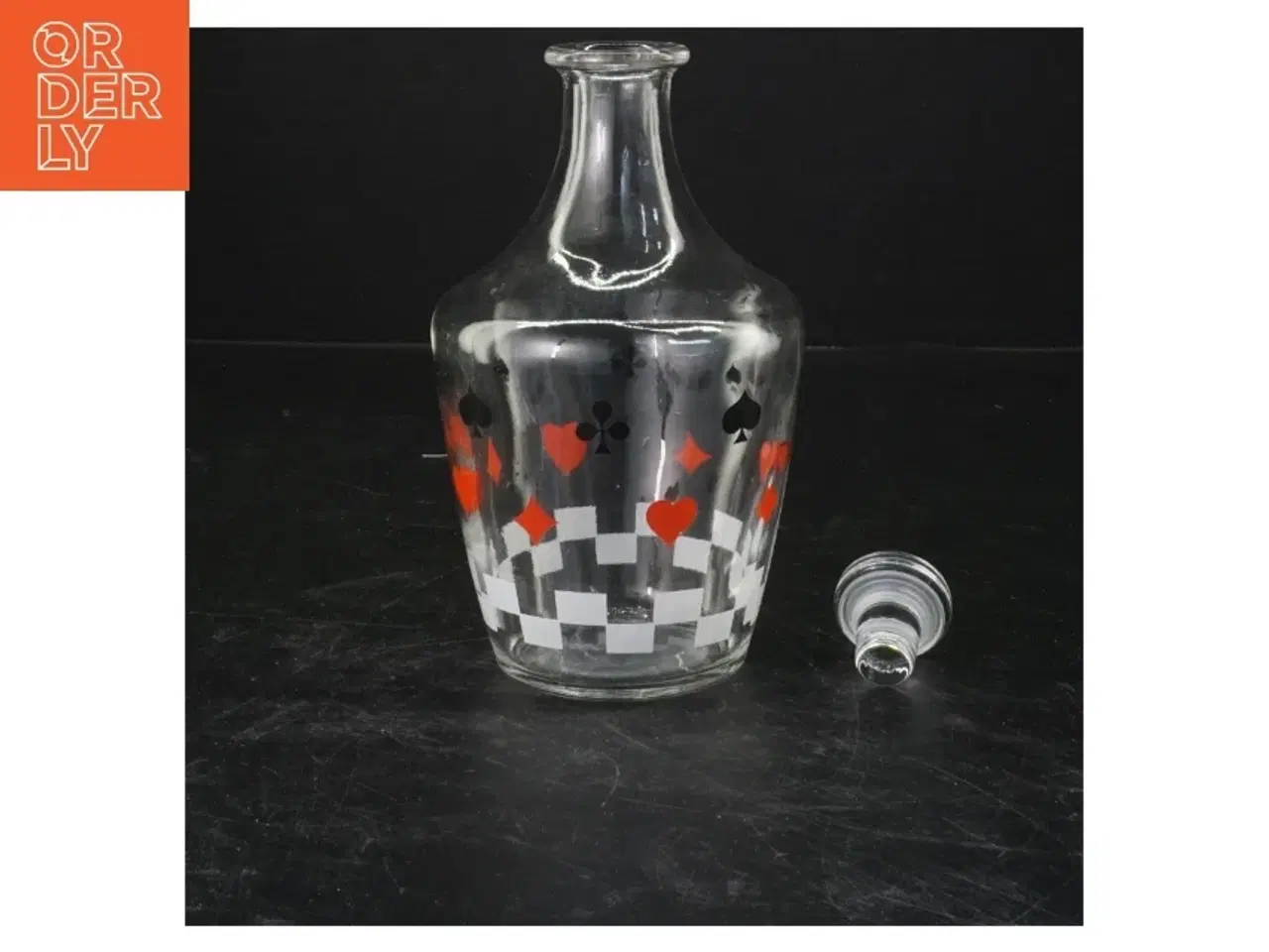 Billede 2 - Kortspil dekoreret karafel (str. 16x8 cm)