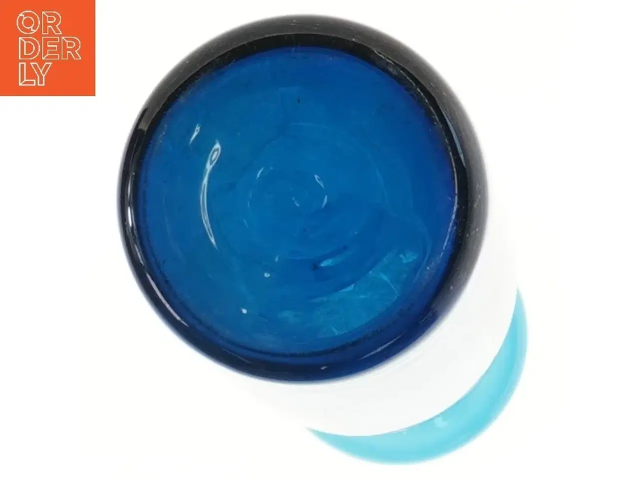 Billede 3 - Blå glasvase (str. 36x8,5 cm)