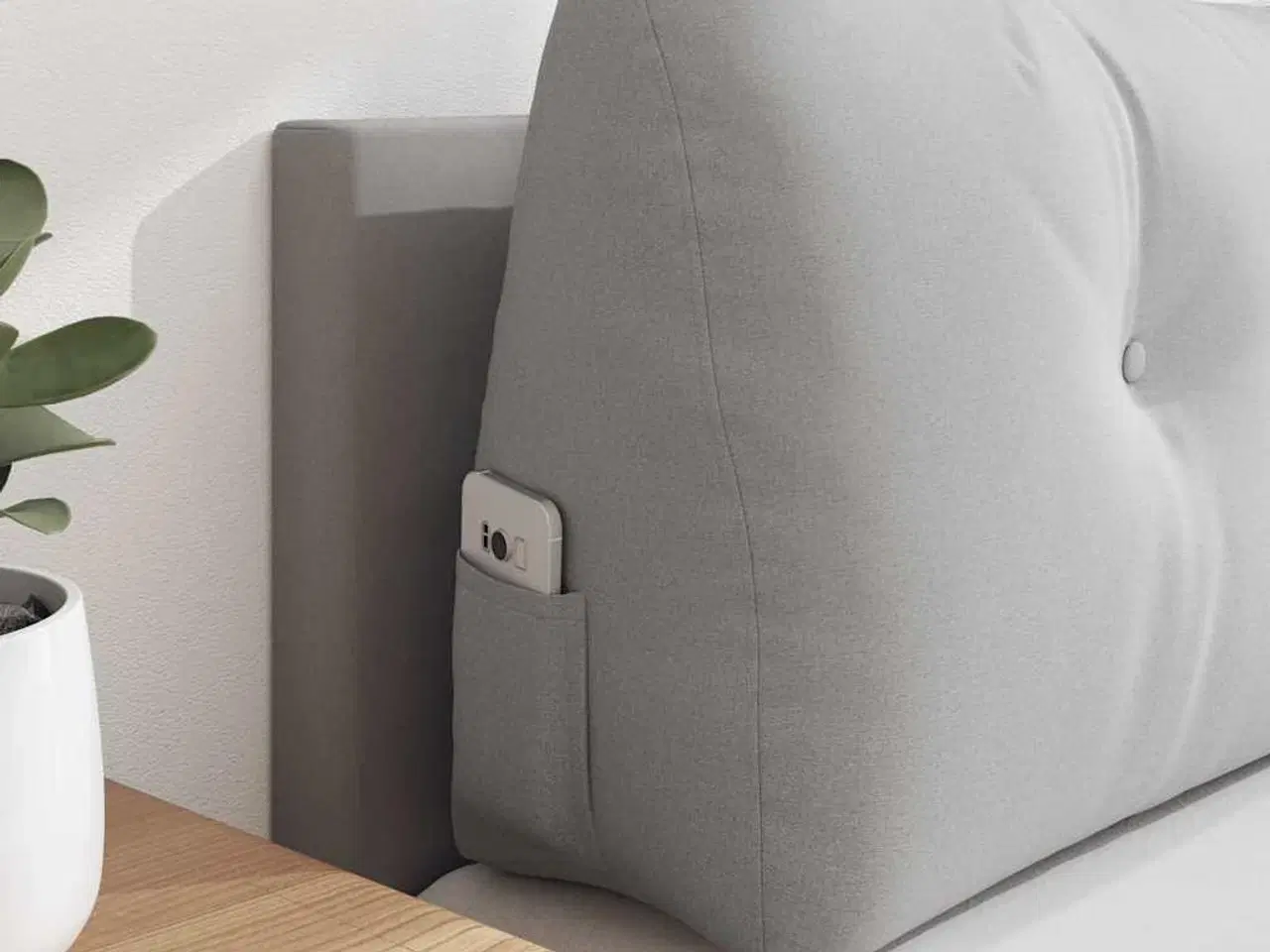 Billede 5 - Rygpude Skygrå 140 x 24 x 50 cm Stof