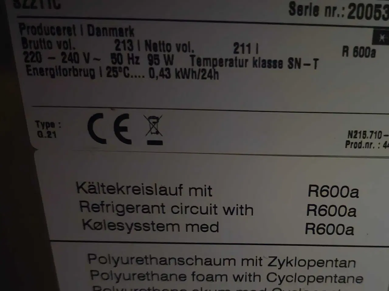 Billede 1 - Kummefryser 210 l