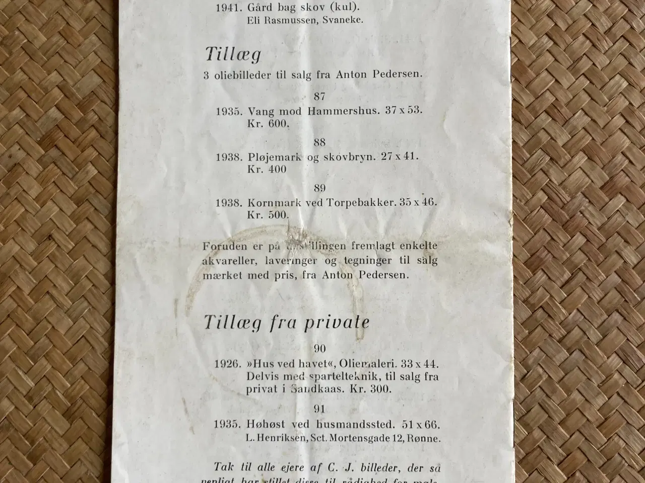 Billede 4 - Udstillingskatalog mindeudstilling Claus Johansen,