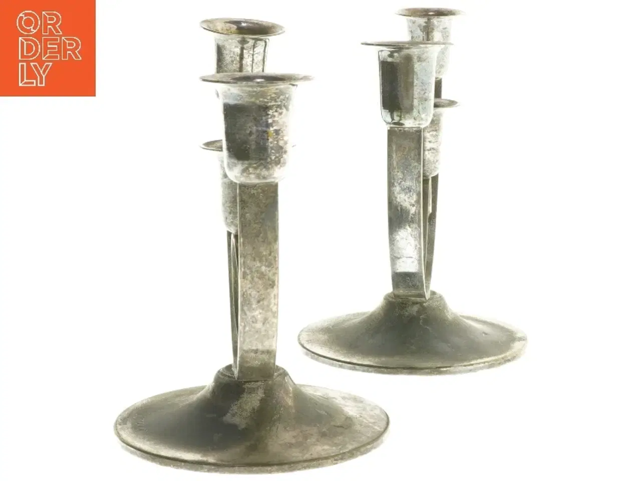 Billede 2 - Antikke lysestager (str. 2 stk 22x16 cm)