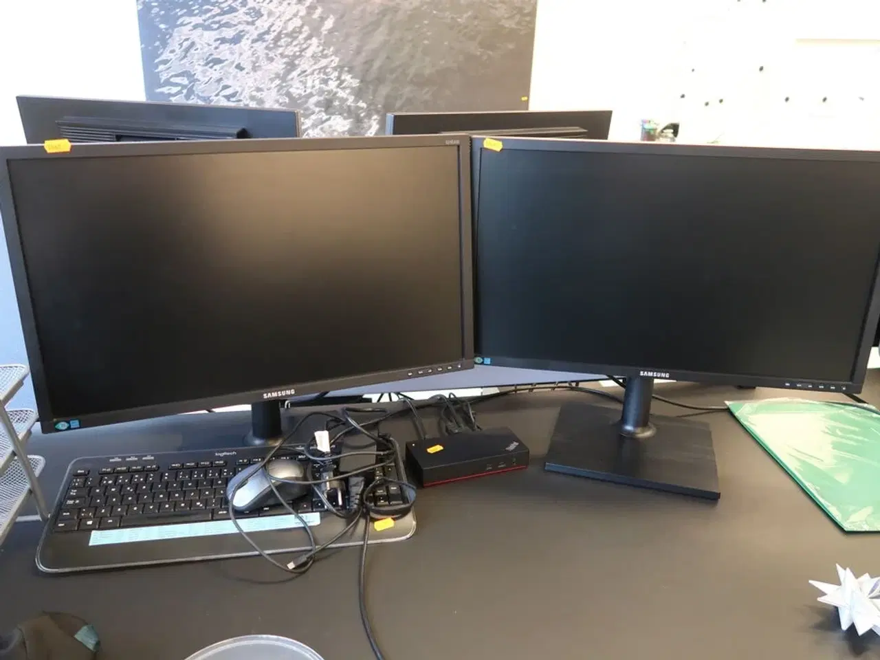 Billede 1 - 2 stk. computeskærme SAMSUNG S24E450, dockingstation LENOVO Thinkpad, tastatur, mus