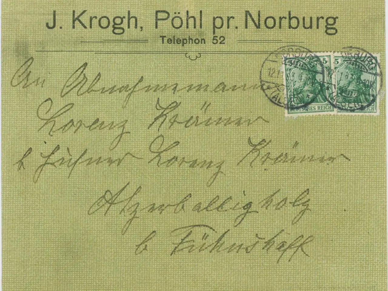 Billede 1 - Brev fra Pöhl pr. Norburg, 1913