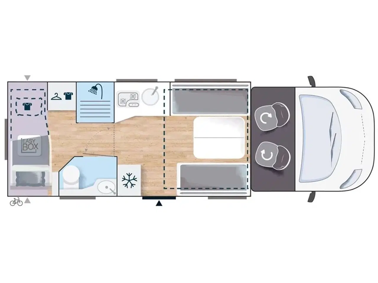 Billede 21 - 2023 - Chausson Titanium 720 ULTIMATE   2023 model, køjer samt stor dobbelt sænkeseng, 5prs. Smart-lounge, 170Hk - Automatgear