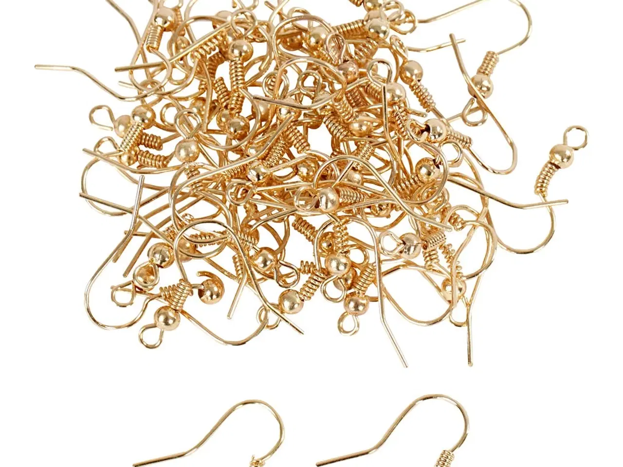 Billede 1 - Ørekroge, L: 18 mm, forgyldt, 100stk./ 1 pk.