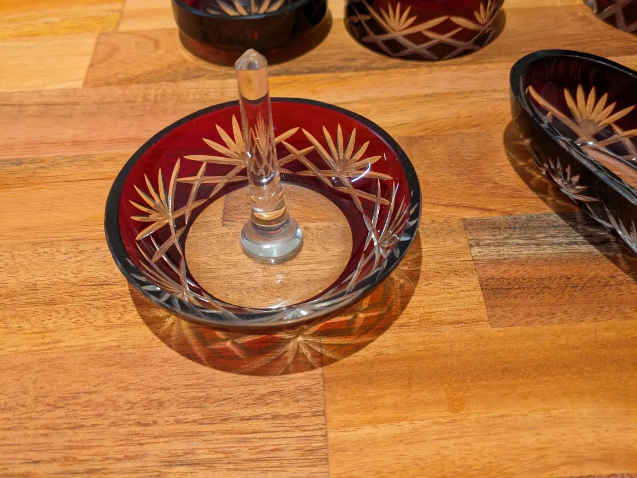 Billede 5 - Antik Eau de toilette sæt i Bøhmisk krystalglas,