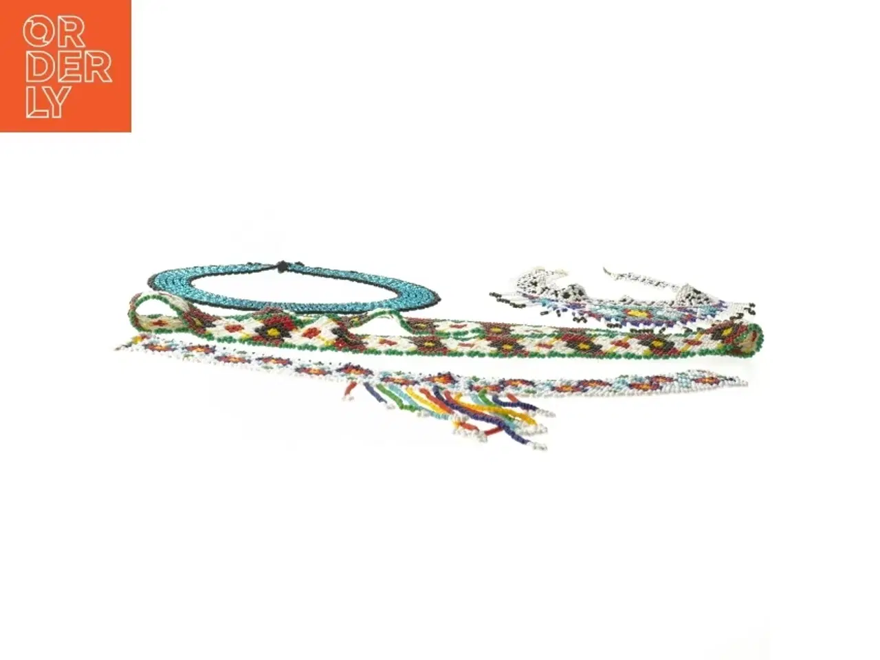 Billede 3 - Fire håndlavede halskæder/kraver af perler (str. 34 cm og 36 cm og 50 cm og 76 cm)