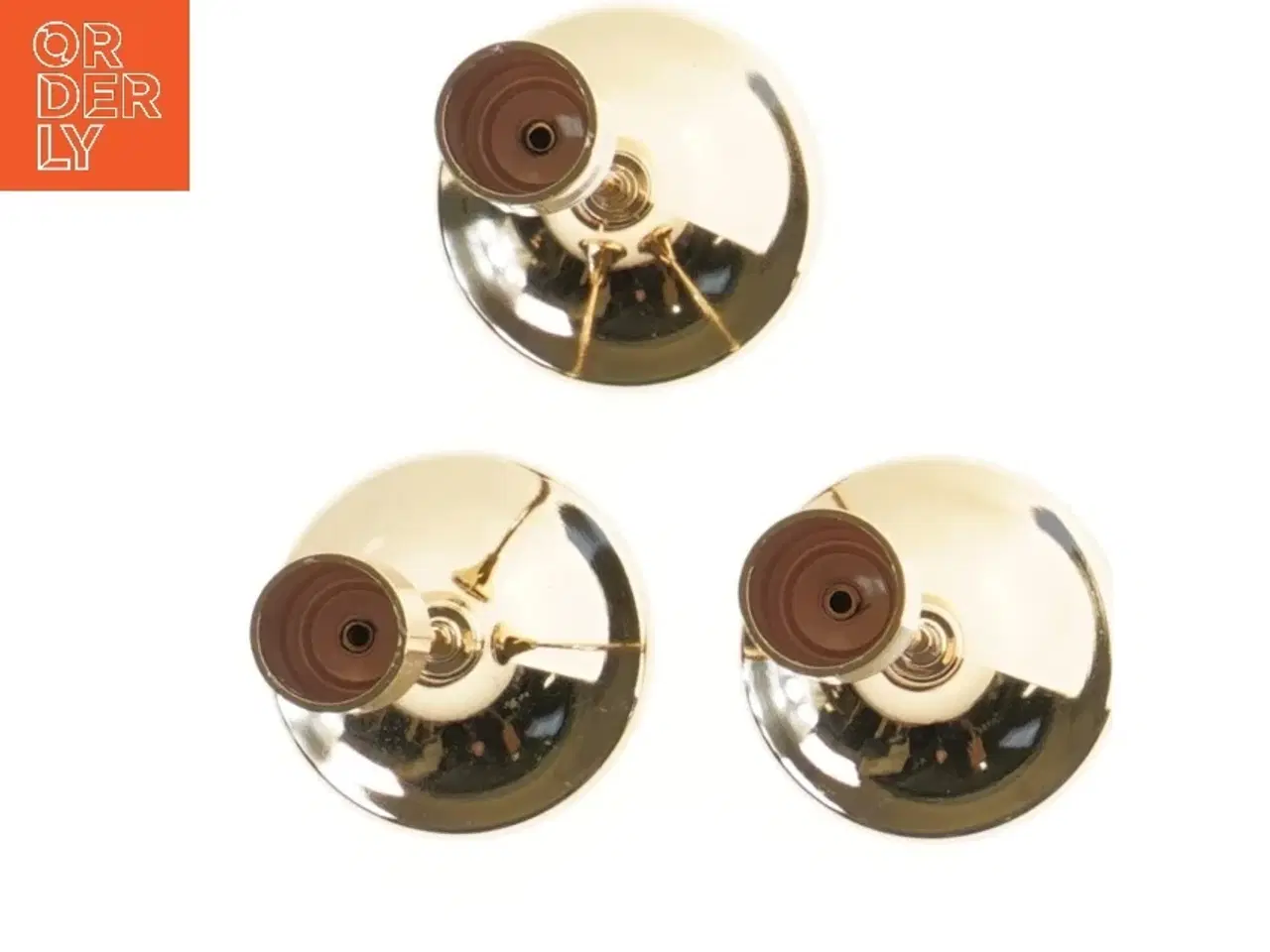 Billede 3 - Messing lysestager, sæt af 3 (str. ø 2,5 cm længde 22,5 & 19,5 & 16 cm)